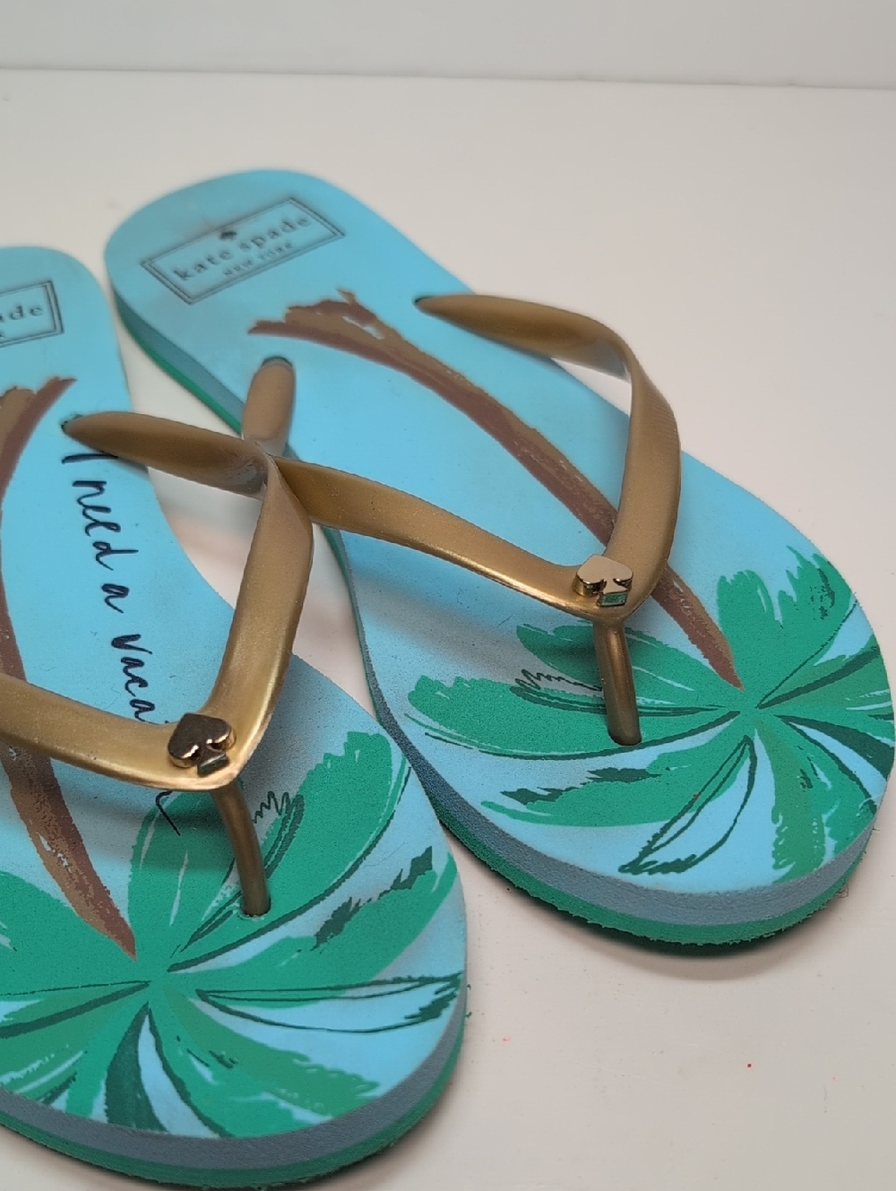 Kate Spade New York Nassau palm tree flip flop women's size 7 - Picture 8 of 12
